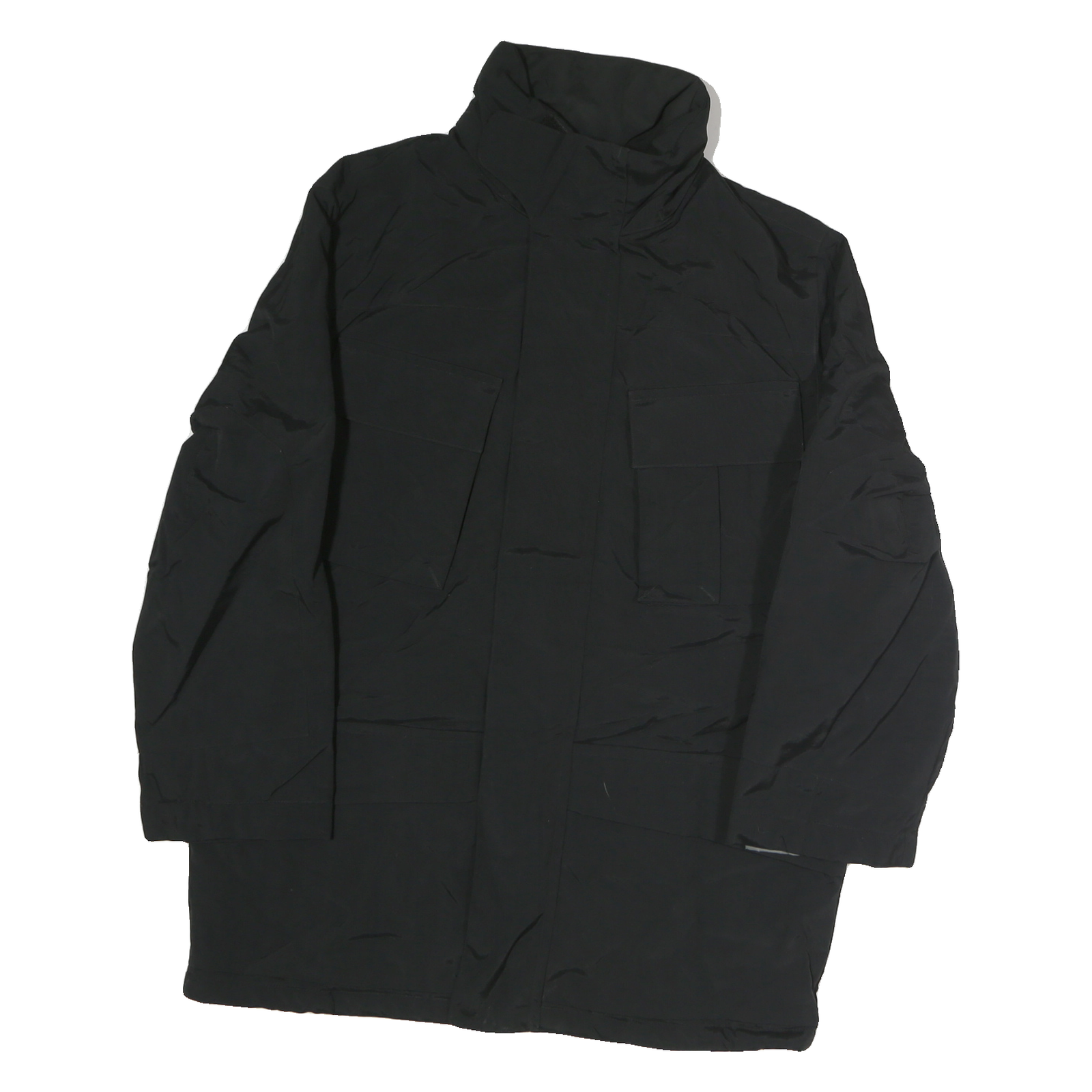 NAUTICA Mens Black Polyester Blend Casual Jacket L Zip Pocket Winter Outerwear