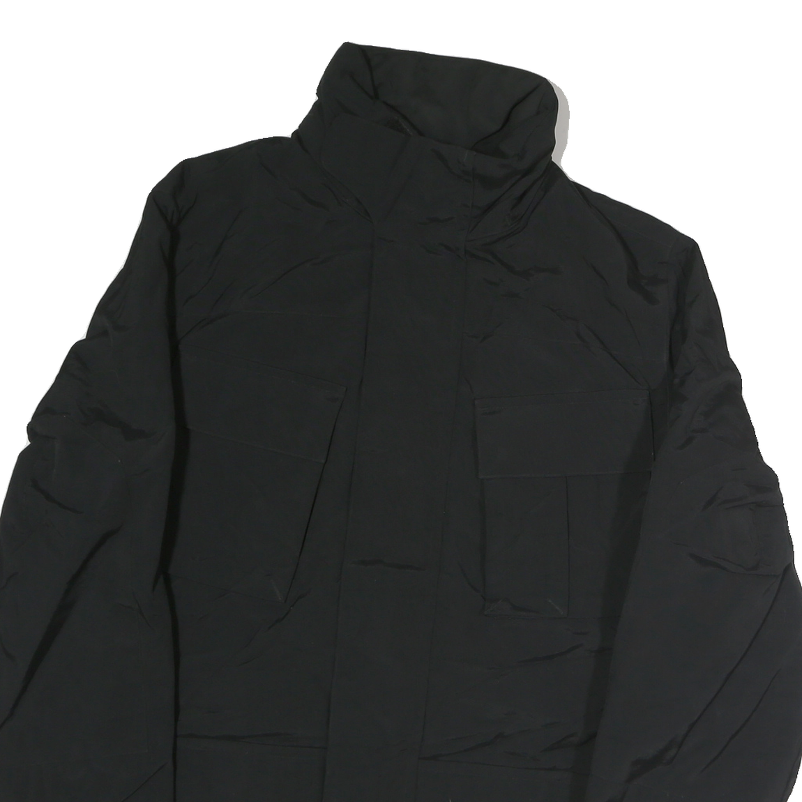 NAUTICA Mens Black Polyester Blend Casual Jacket L Zip Pocket Winter Outerwear