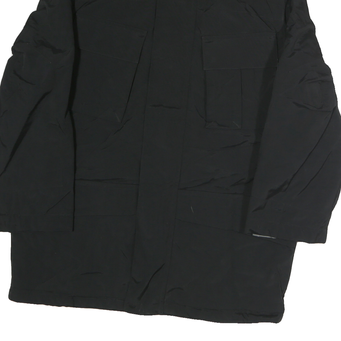 NAUTICA Mens Black Polyester Blend Casual Jacket L Zip Pocket Winter Outerwear