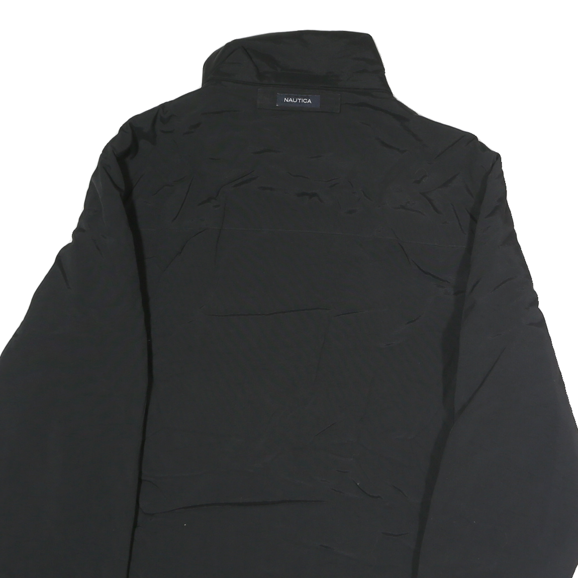 NAUTICA Mens Black Polyester Blend Casual Jacket L Zip Pocket Winter Outerwear