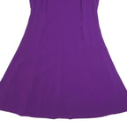 MARINA RINALDI Womens Purple Fit & Flare Polyester Blend Short Sleeve Midi Dress