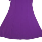 MARINA RINALDI Womens Purple Fit & Flare Polyester Blend Short Sleeve Midi Dress