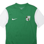 NIKE Mens Green & White Sports Graphic T-Shirt S Short Sleeve V-Neck Breathable