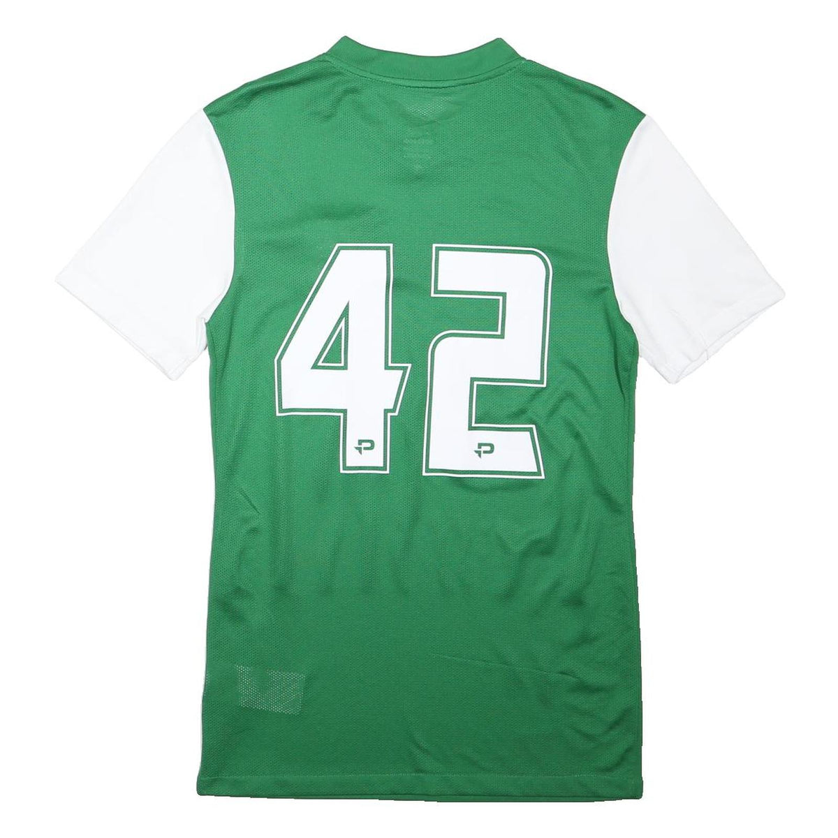 NIKE Mens Green & White Sports Graphic T-Shirt S Short Sleeve V-Neck Breathable