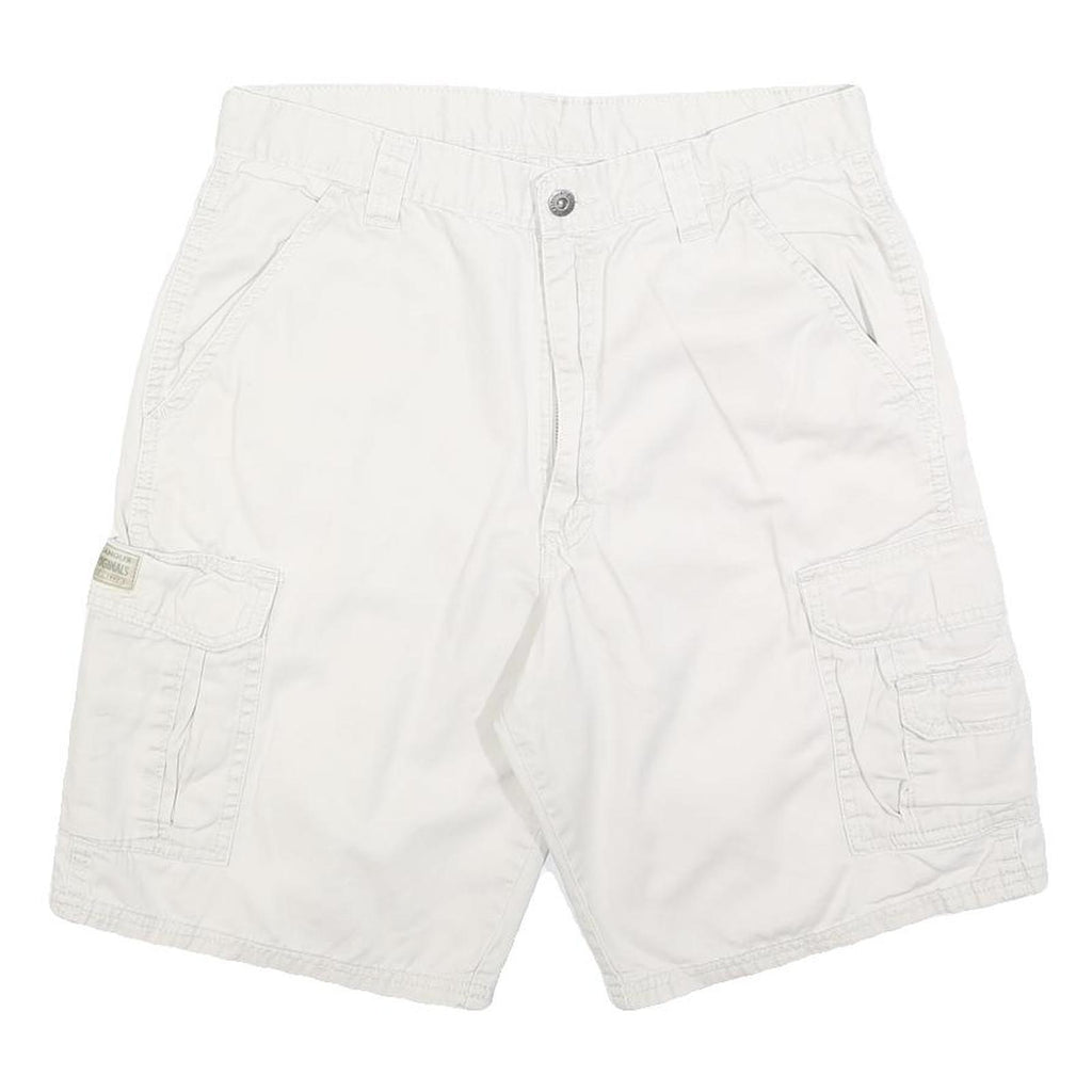 WRANGLER Mens White Cargo Shorts M W32 Casual Cotton Blend Pockets