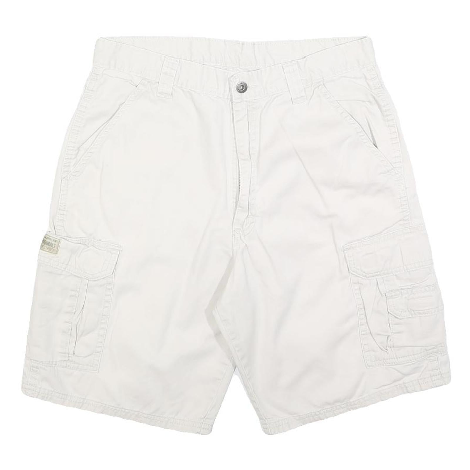 WRANGLER Mens White Cargo Shorts M W32 Casual Cotton Blend Pockets
