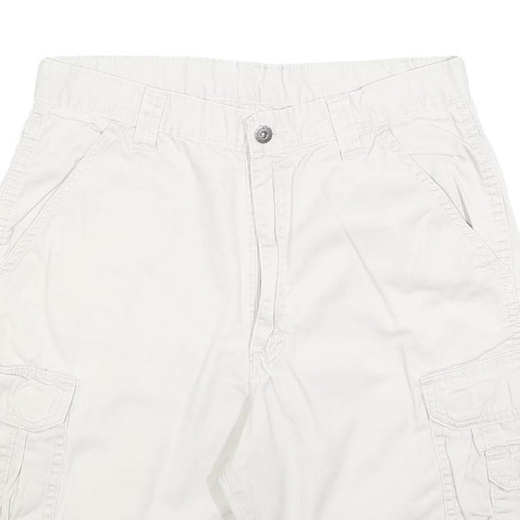 WRANGLER Mens White Cargo Shorts M W32 Casual Cotton Blend Pockets