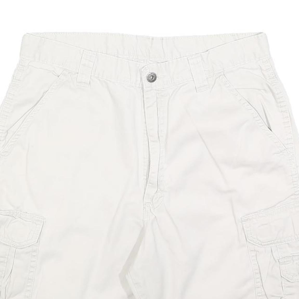 WRANGLER Mens White Cargo Shorts M W32 Casual Cotton Blend Pockets