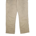 CARHARTT Mens Cotton Beige Relaxed Straight Trousers W40 L32 Workwear Zip