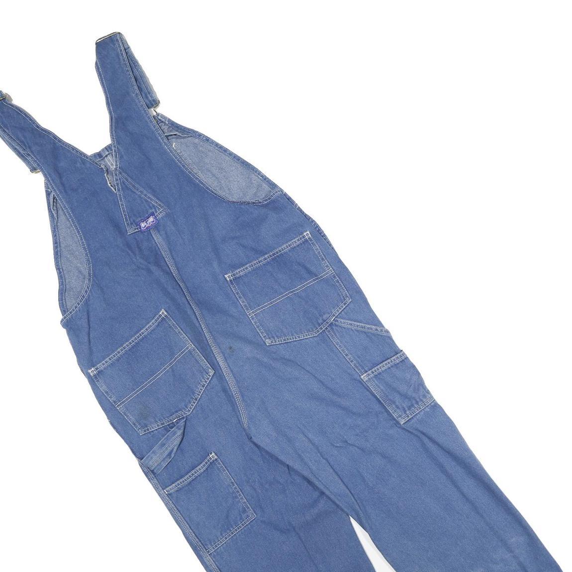 BIG SMITH Mens Blue Cotton Dungarees Regular Fit M W34 L28 Workwear Utility