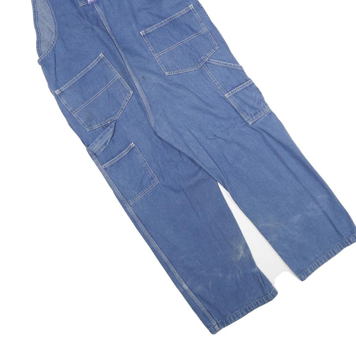 BIG SMITH Mens Blue Cotton Dungarees Regular Fit M W34 L28 Workwear Utility