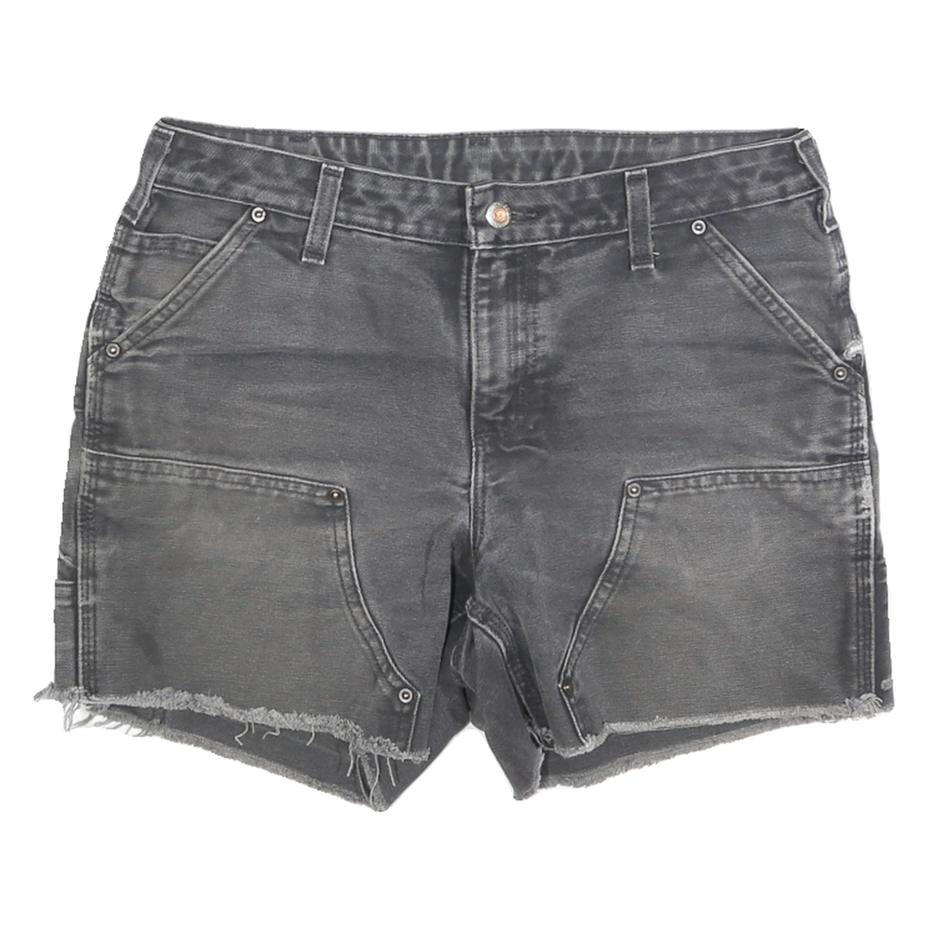 CARHARTT Womens Shorts Black Casual Cotton Blend M W30 Distressed Raw Hem