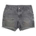 CARHARTT Womens Shorts Black Casual Cotton Blend M W30 Distressed Raw Hem