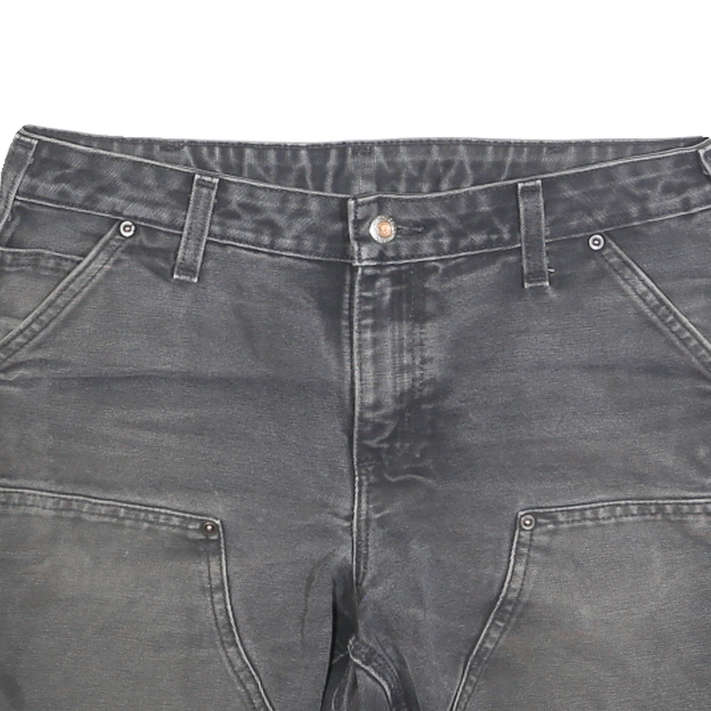 CARHARTT Womens Shorts Black Casual Cotton Blend M W30 Distressed Raw Hem