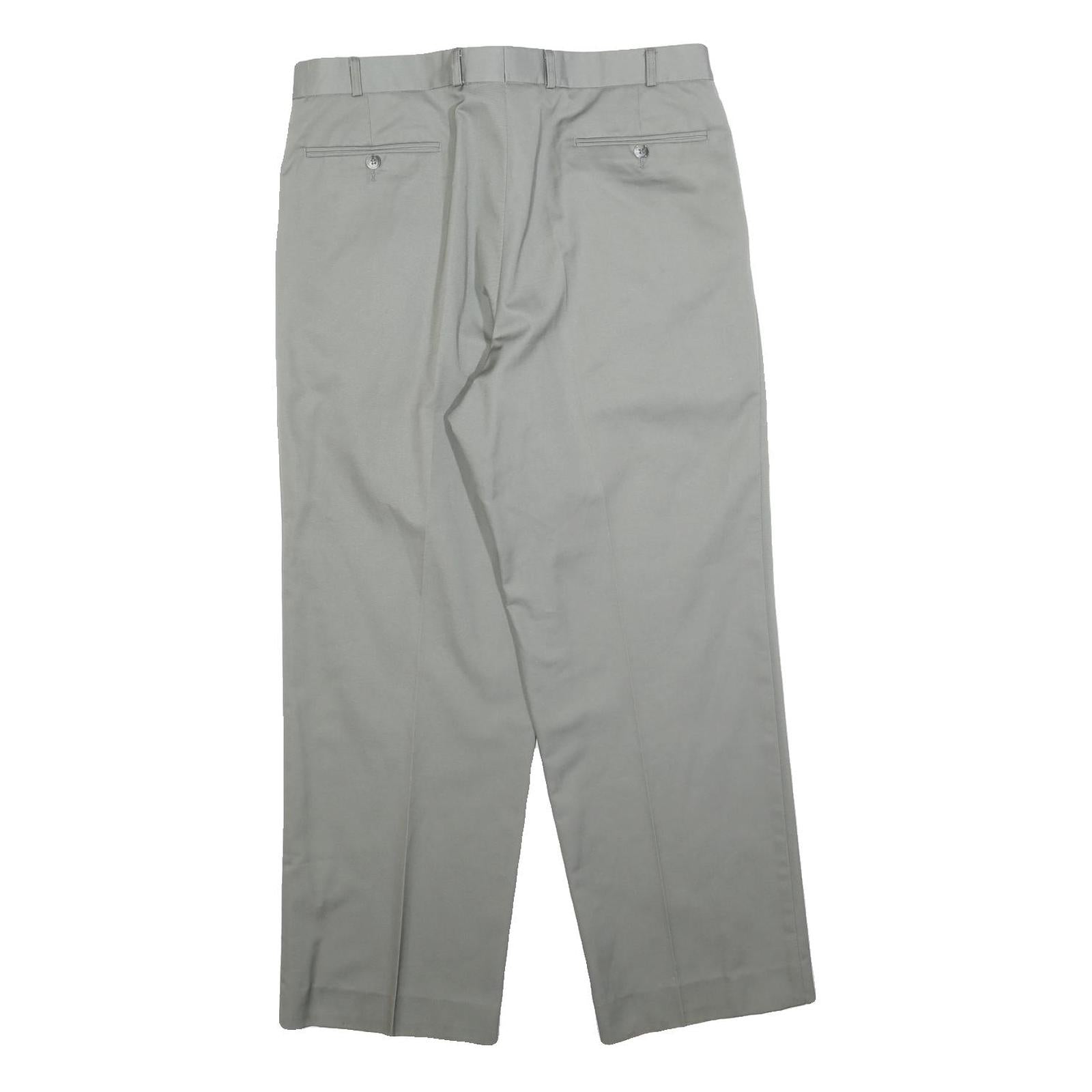 RITEX Mens Regular Fit Grey Straight Trousers W34 L30 Smart Casual Classic Zip