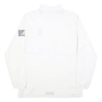 ADIDAS Mens White E Logo Collared M Sports Sweatshirt Pullover Polyester Blend