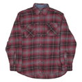 JACHS Mens Red & Grey Plaid Shirt M Cotton Blend Casual Long Sleeve Button