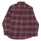 JACHS Mens Red & Grey Plaid Shirt M Cotton Blend Casual Long Sleeve Button