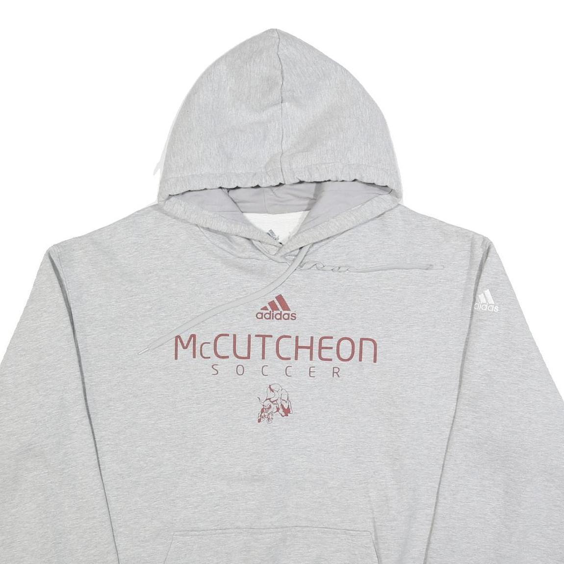 ADIDAS Mens Grey McCutcheon Soccer Pullover Hoodie XL Casual Sportswear