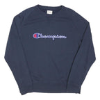 CHAMPION Womens Navy Blue Crew Neck XL Cotton Blend Sweatshirt Pullover