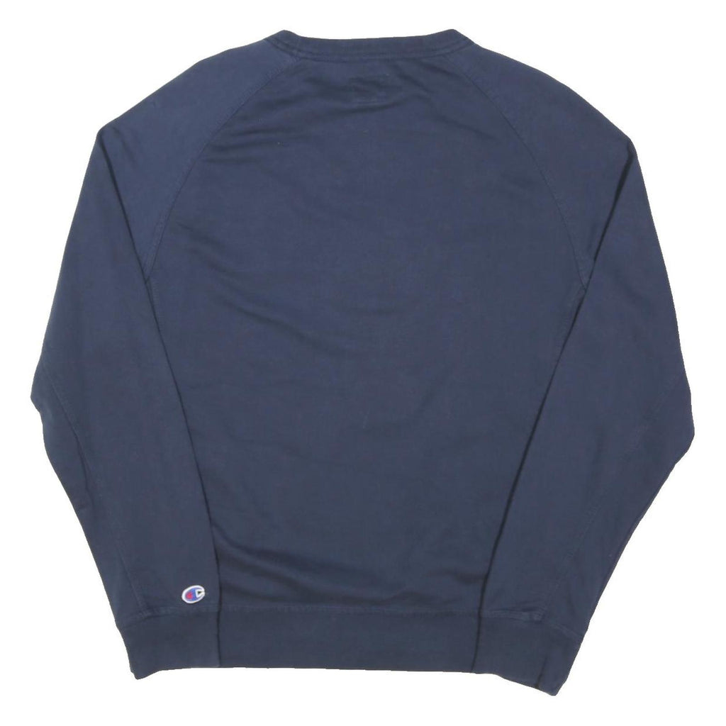 CHAMPION Womens Navy Blue Crew Neck XL Cotton Blend Sweatshirt Pullover
