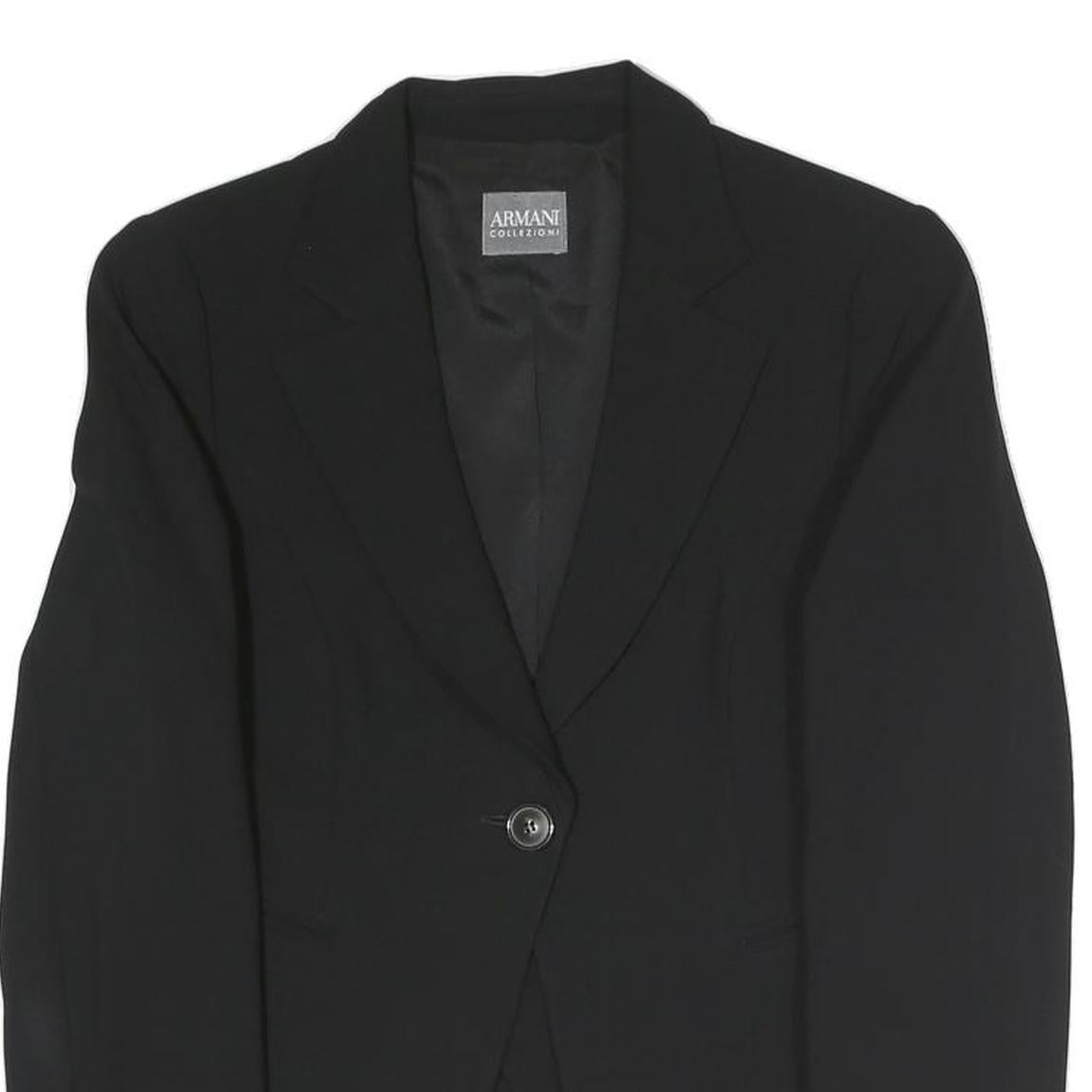 ARMANI COLLEZIONI Womens Black Button Jacket S Polyester Blend Tailored Classic