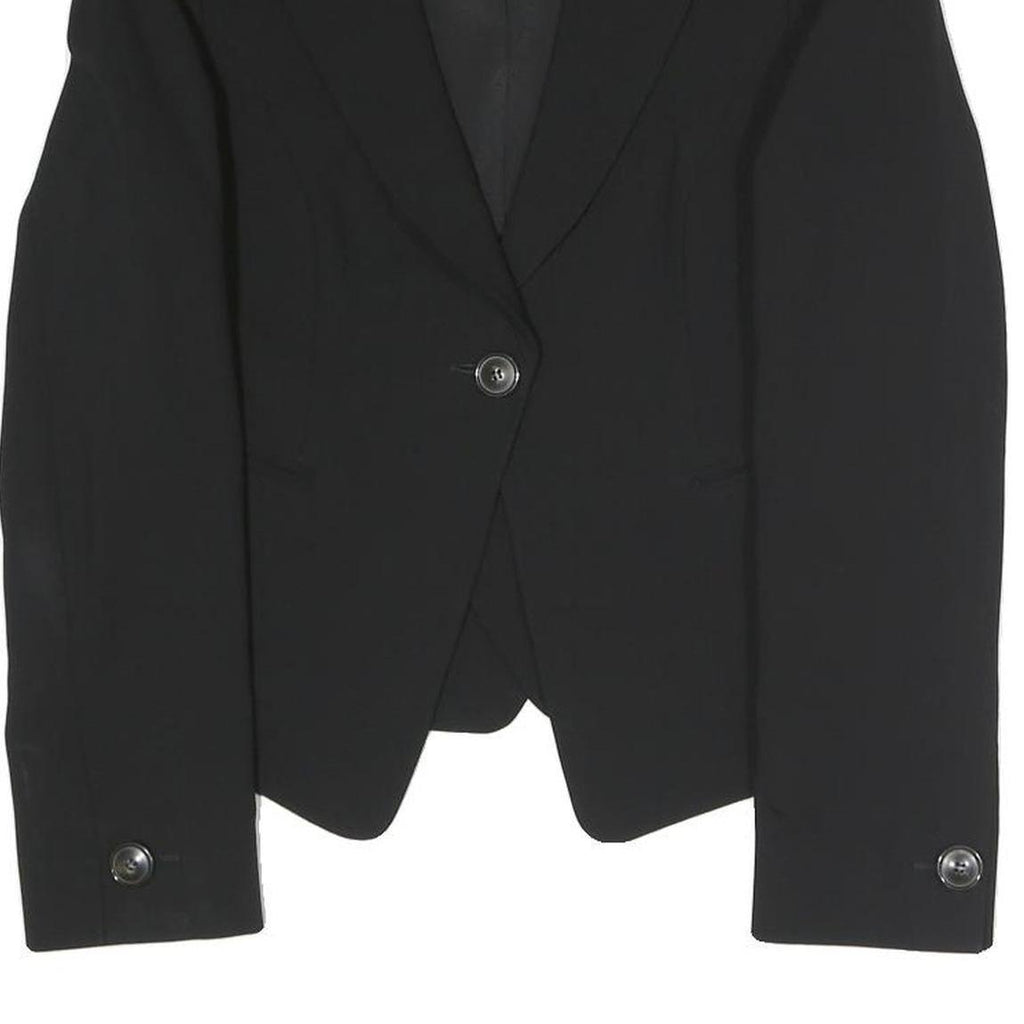 ARMANI COLLEZIONI Womens Black Button Jacket S Polyester Blend Tailored Classic