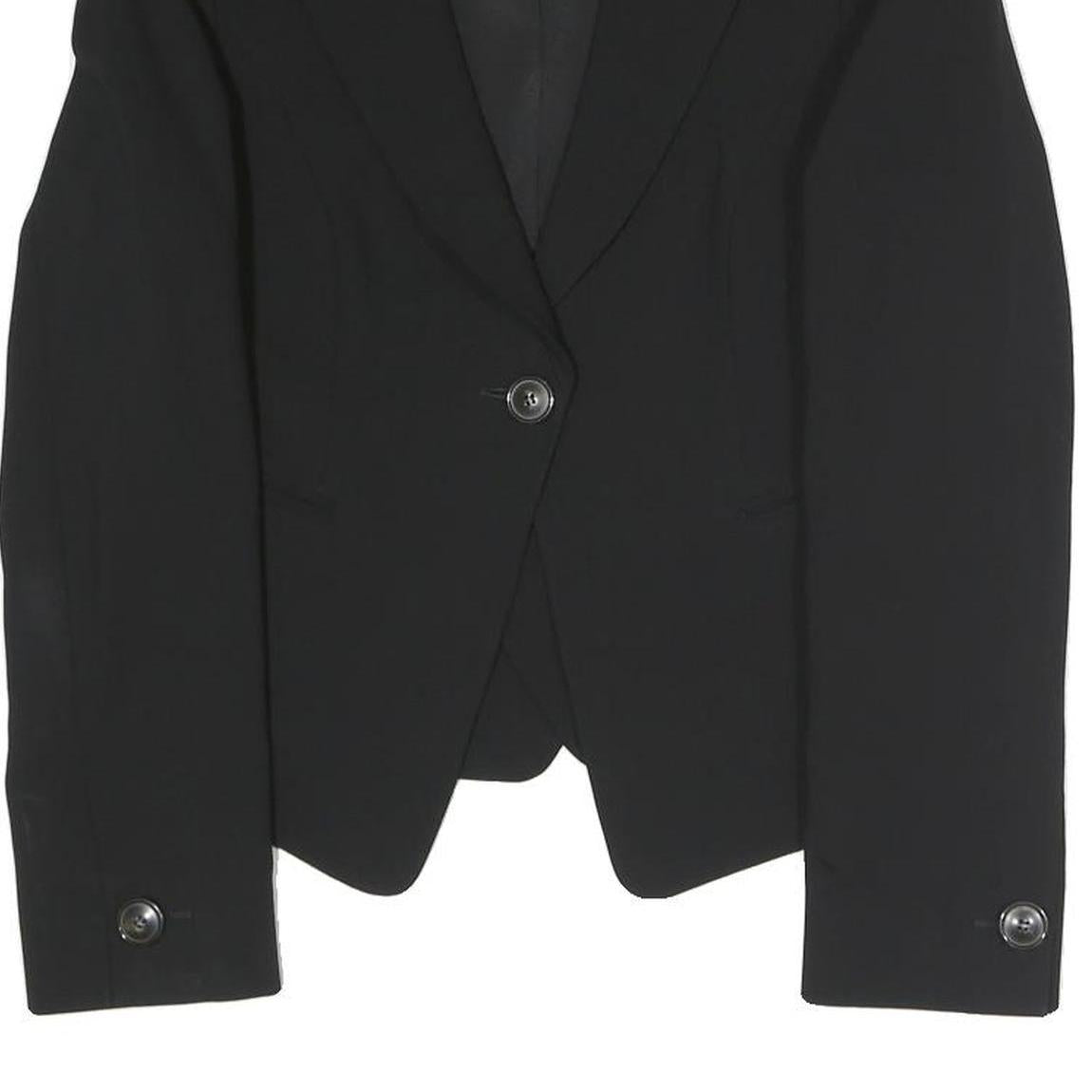 ARMANI COLLEZIONI Womens Black Button Jacket S Polyester Blend Tailored Classic