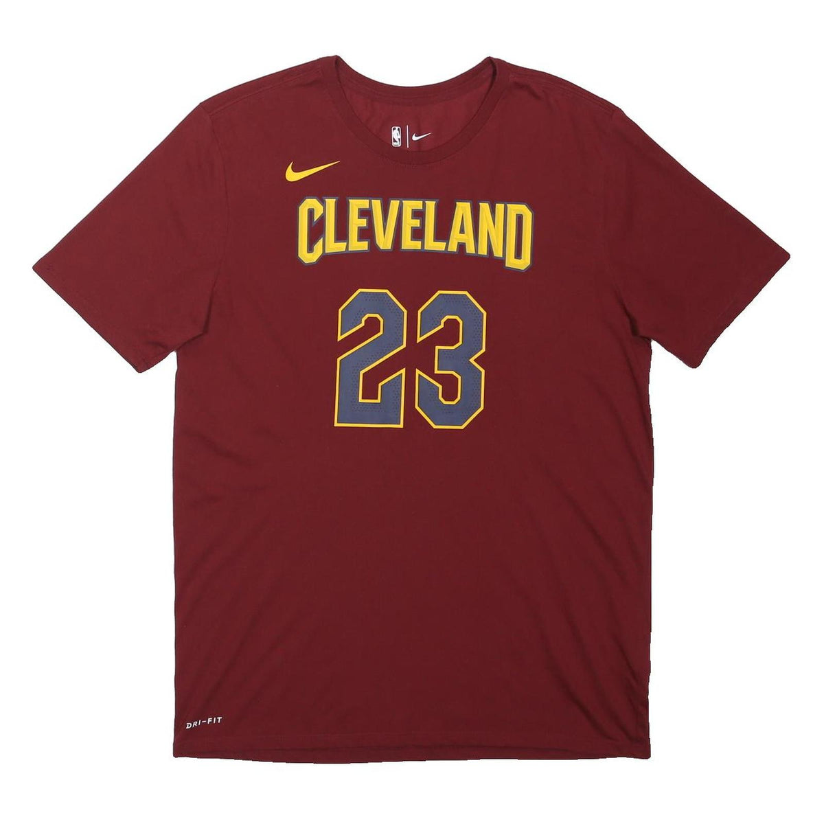 NIKE Mens Maroon Cleveland 23 Graphic T-Shirt L Short Sleeve Crew Neck