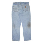 CARHARTT Mens Regular Blue Denim Jeans W34 L30 Workwear Zip Closure Casual