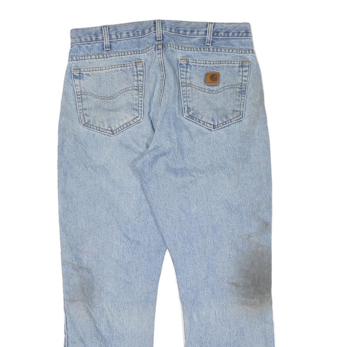 CARHARTT Mens Regular Blue Denim Jeans W34 L30 Workwear Zip Closure Casual