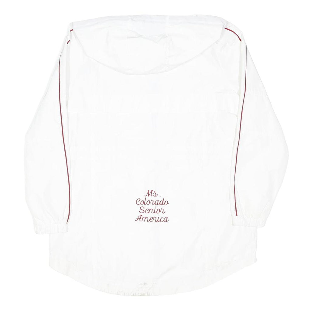 TOMMY HILFIGER Womens White Slim Hooded Outdoor Jacket S Polyester Blend Plain