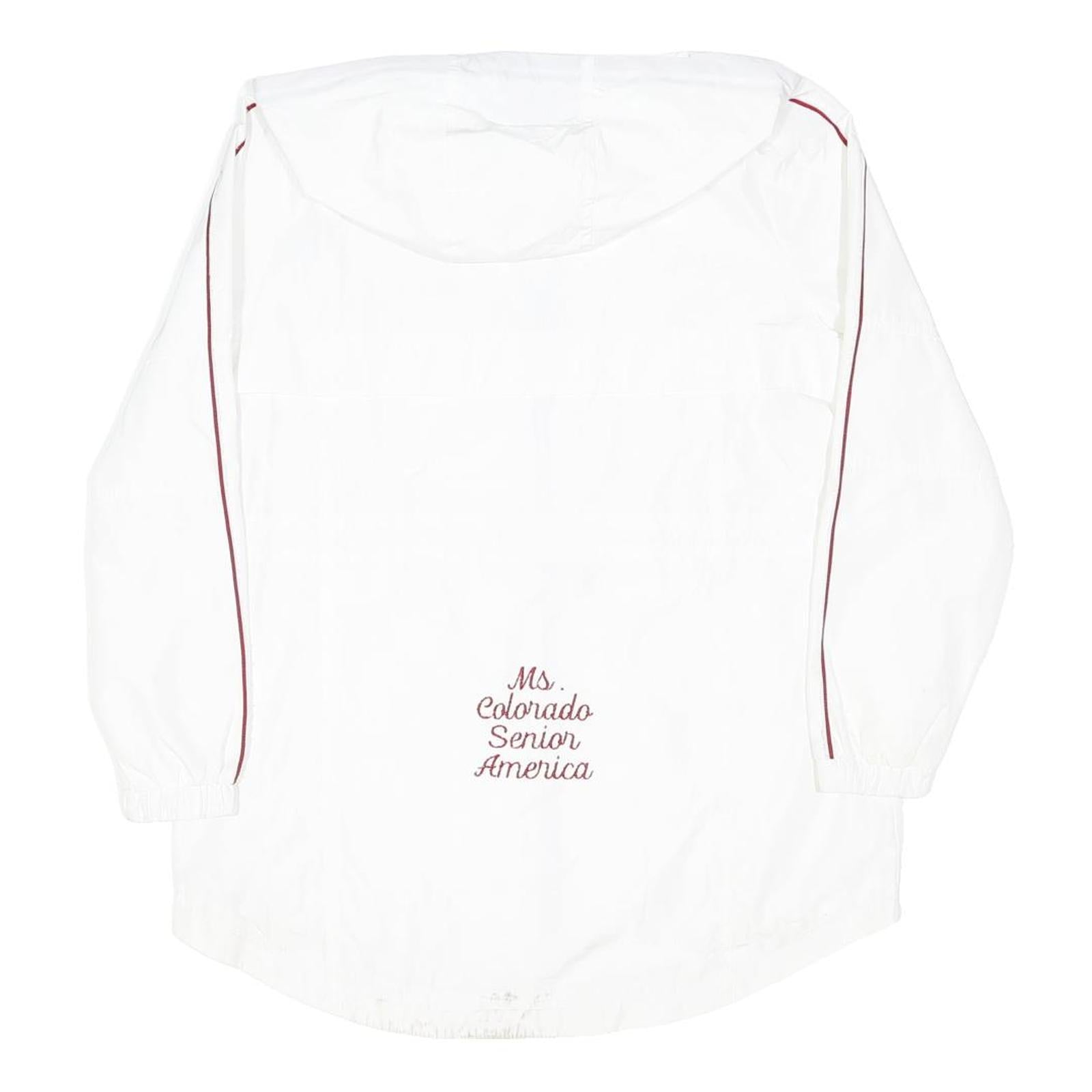 TOMMY HILFIGER Womens White Slim Hooded Outdoor Jacket S Polyester Blend Plain