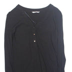 Womens Top Black V-Neck Long Sleeve M