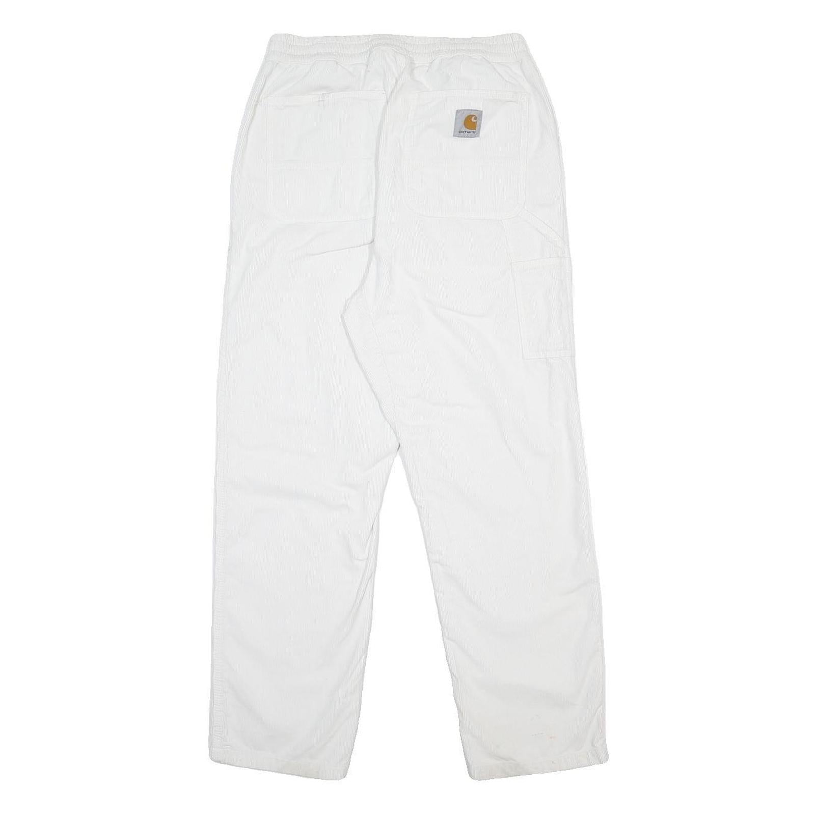 CARHARTT Mens Cotton White Regular Straight Trousers W28 L28 Workwear Casual