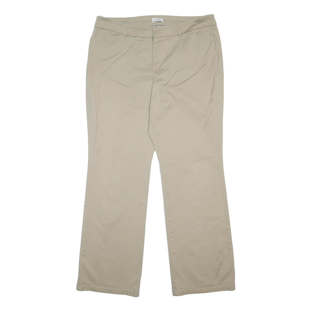 DOCKERS Womens Cotton Blend Beige Relaxed Straight Trousers W36 L30 Casual