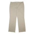 DOCKERS Womens Cotton Blend Beige Relaxed Straight Trousers W36 L30 Casual