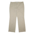 DOCKERS Womens Cotton Blend Beige Relaxed Straight Trousers W36 L30 Casual