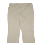 DOCKERS Womens Cotton Blend Beige Relaxed Straight Trousers W36 L30 Casual