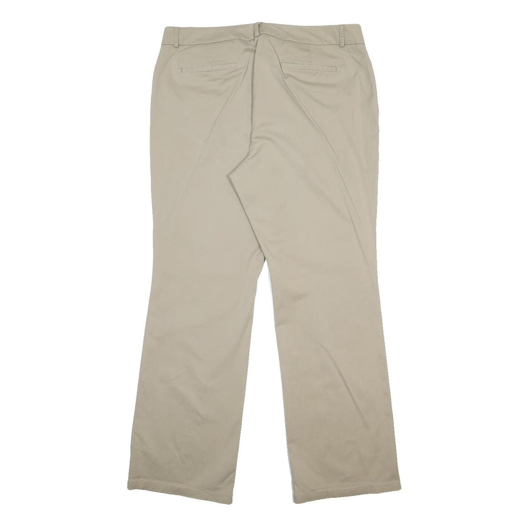 DOCKERS Womens Cotton Blend Beige Relaxed Straight Trousers W36 L30 Casual