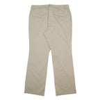 DOCKERS Womens Cotton Blend Beige Relaxed Straight Trousers W36 L30 Casual
