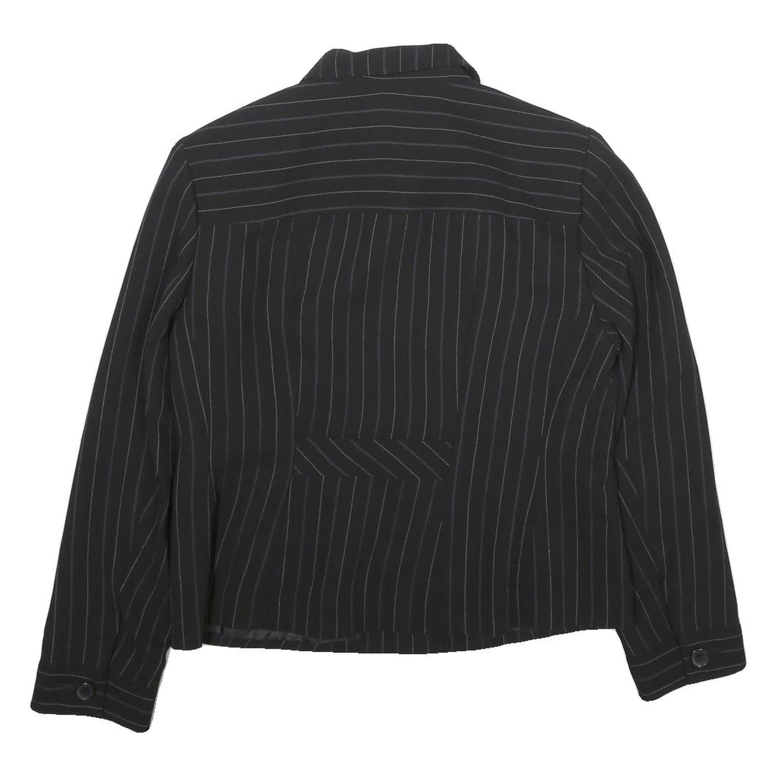 COVINGTON Womens Black Pinstripe Jacket Button UK 12 Polyester Blend Classic