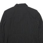 COVINGTON Womens Black Pinstripe Jacket Button UK 12 Polyester Blend Classic