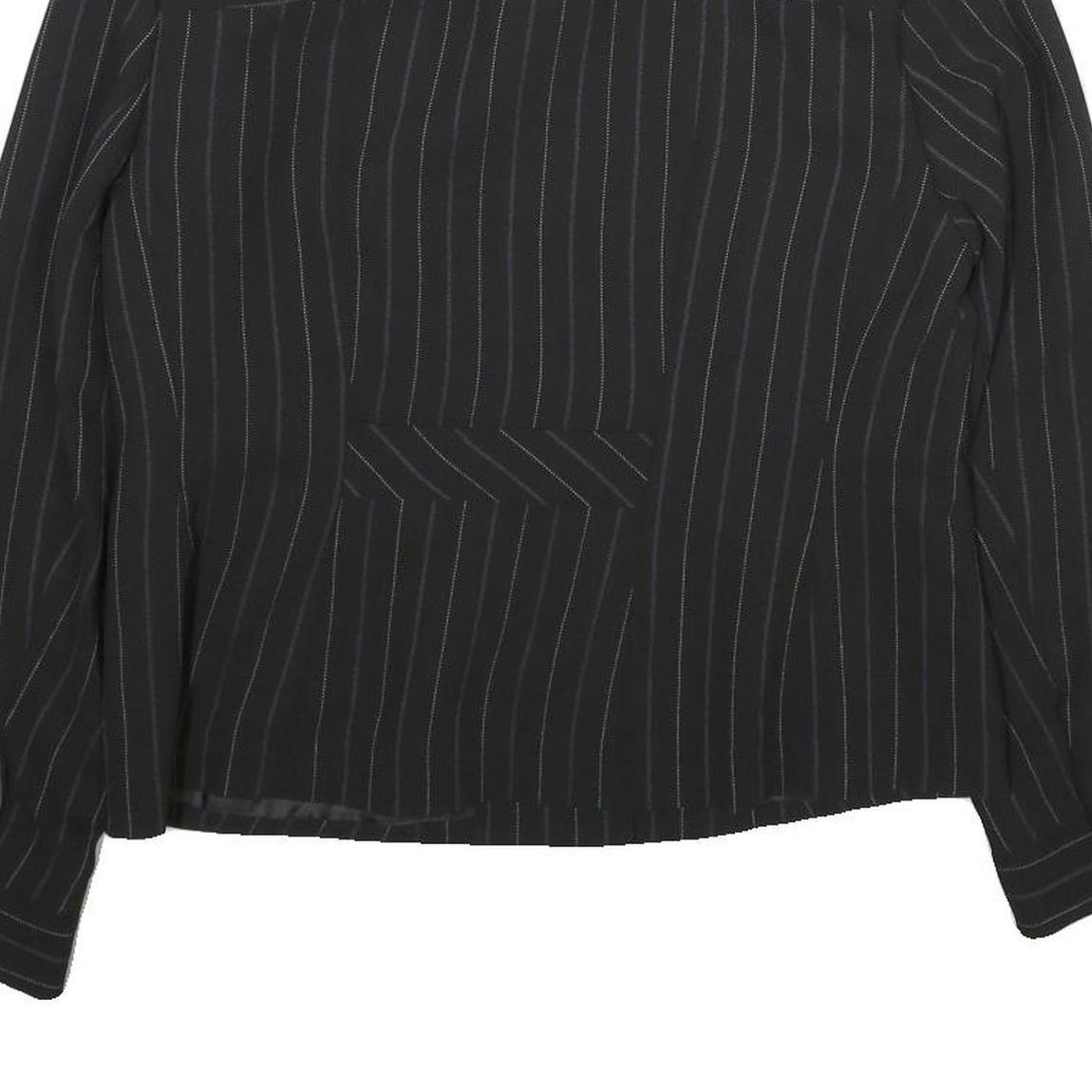 COVINGTON Womens Black Pinstripe Jacket Button UK 12 Polyester Blend Classic