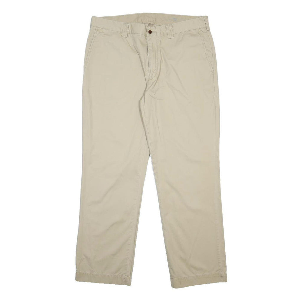 POLO RALPH LAUREN Mens Cotton Beige Regular Straight Trousers W36 L30 Classic