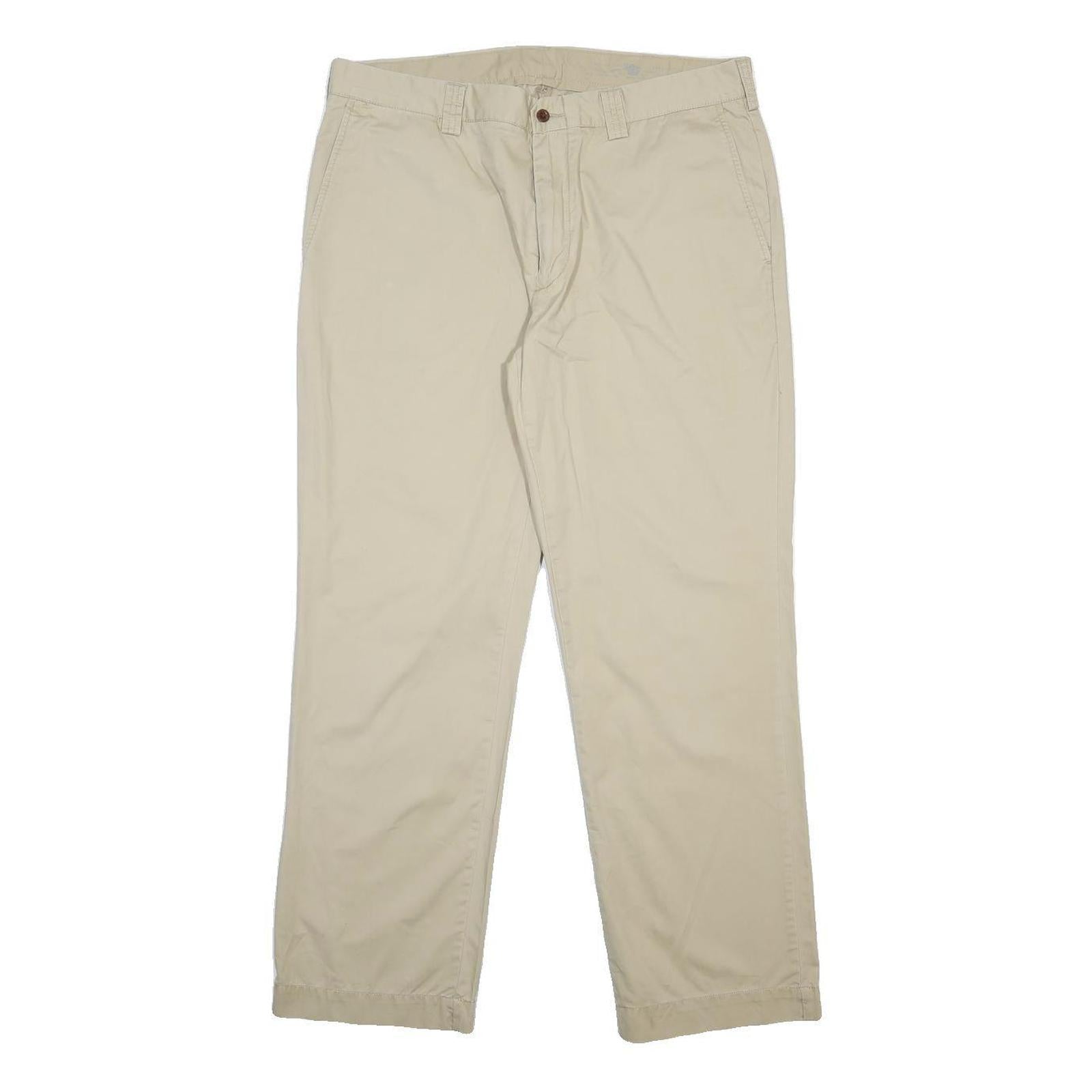 POLO RALPH LAUREN Mens Cotton Beige Regular Straight Trousers W36 L30 Classic