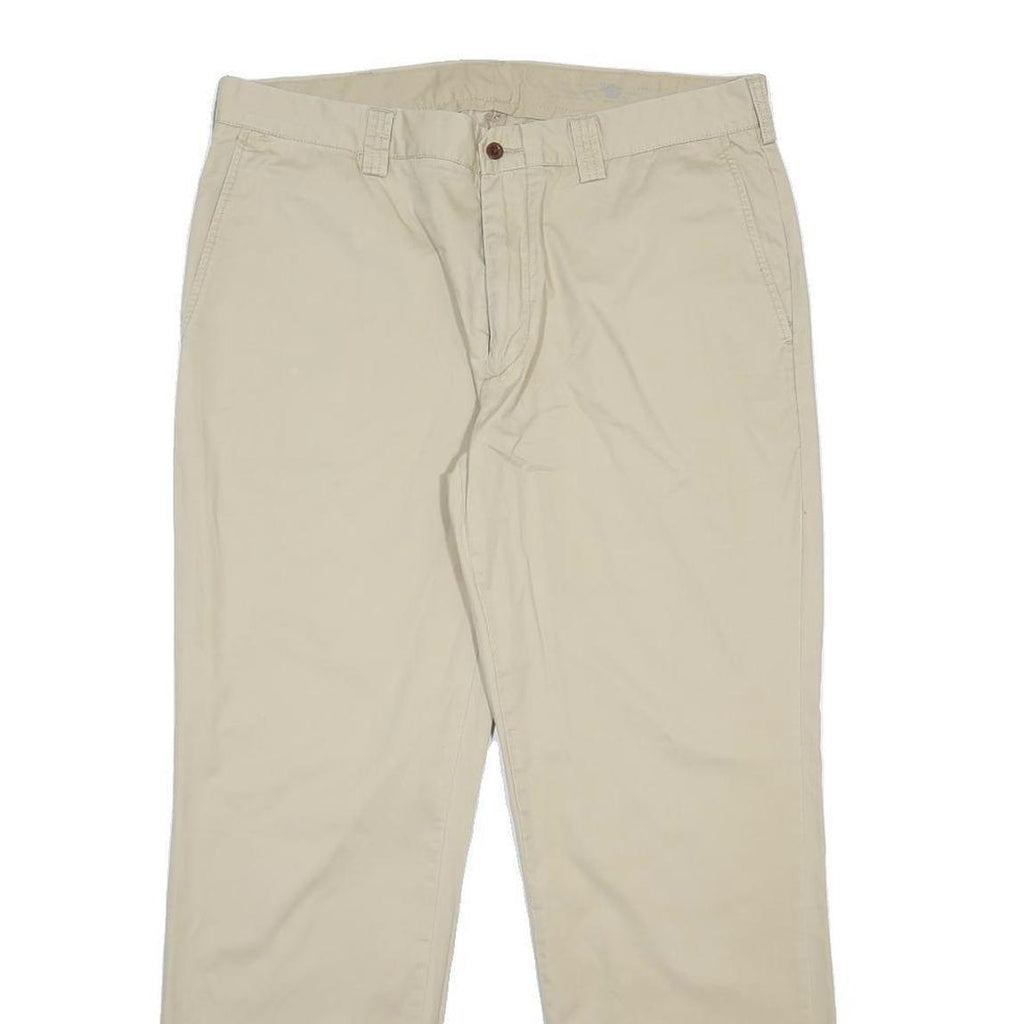 POLO RALPH LAUREN Mens Cotton Beige Regular Straight Trousers W36 L30 Classic