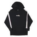 ELLESSE Womens Black & Pink Hoodie UK 12 Cotton Blend Pullover Casual Sweatshirt