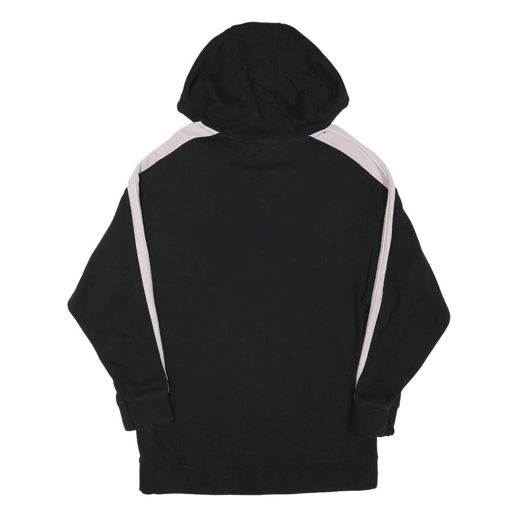 ELLESSE Womens Black & Pink Hoodie UK 12 Cotton Blend Pullover Casual Sweatshirt