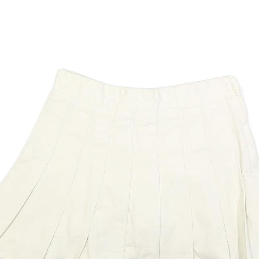 Womens White Pleated Mini Cotton Blend Skort Size S Casual Comfortable Summer